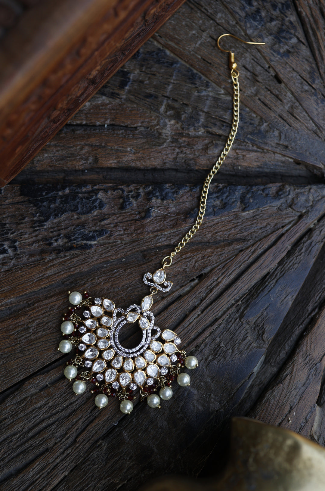 Kehar Silver Polki Maang Tikka