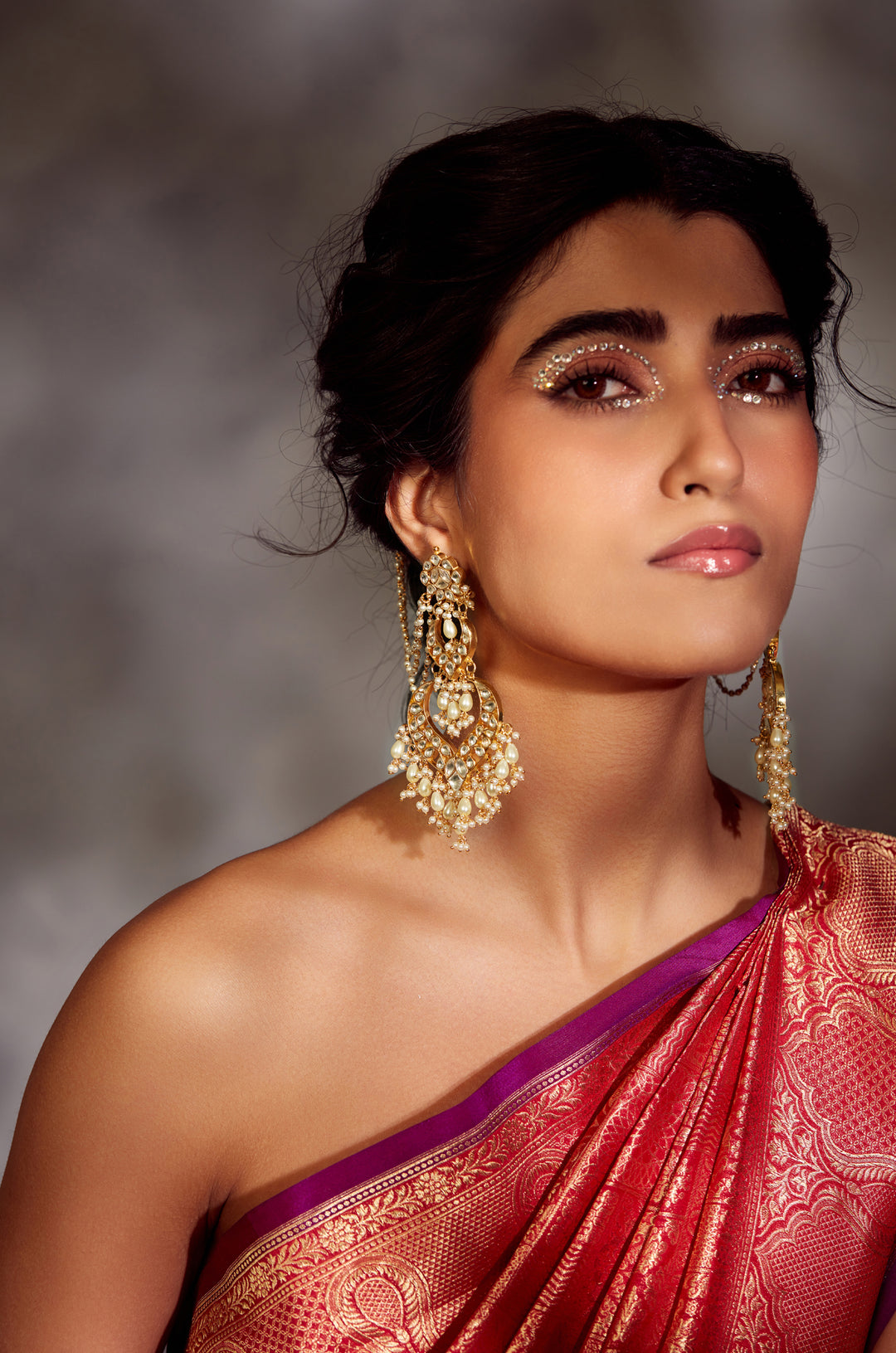 Rasiya Kundan Pearl Earrings