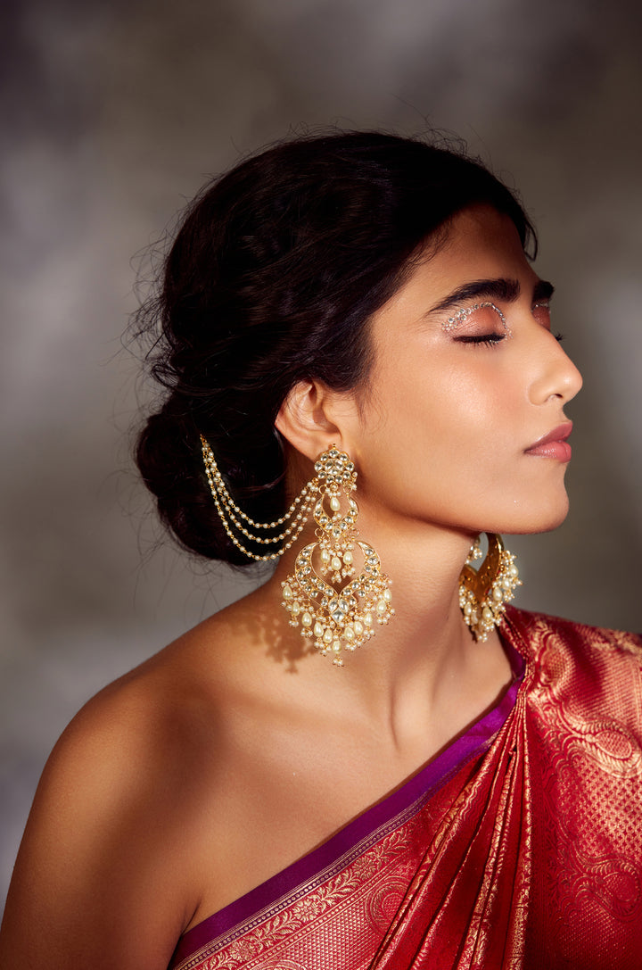 Rasiya Kundan Pearl Earrings