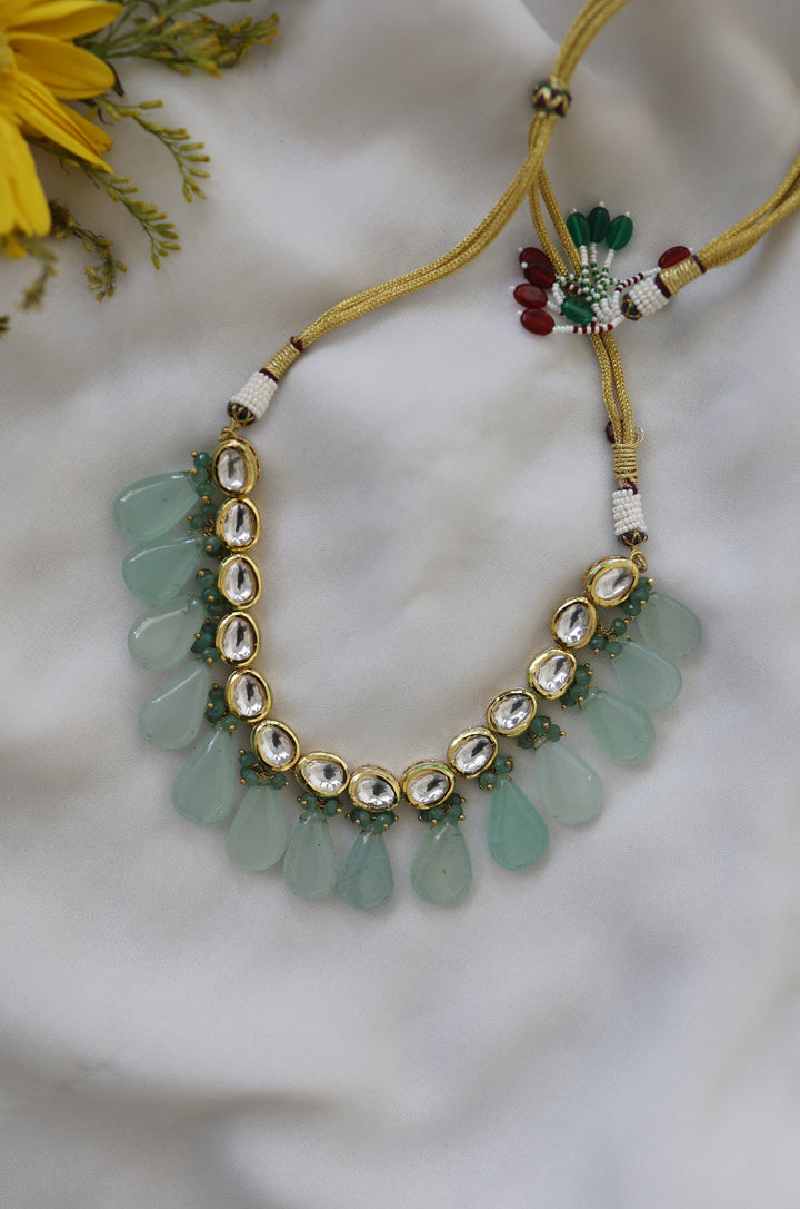 Mona Mint Kundan Necklace