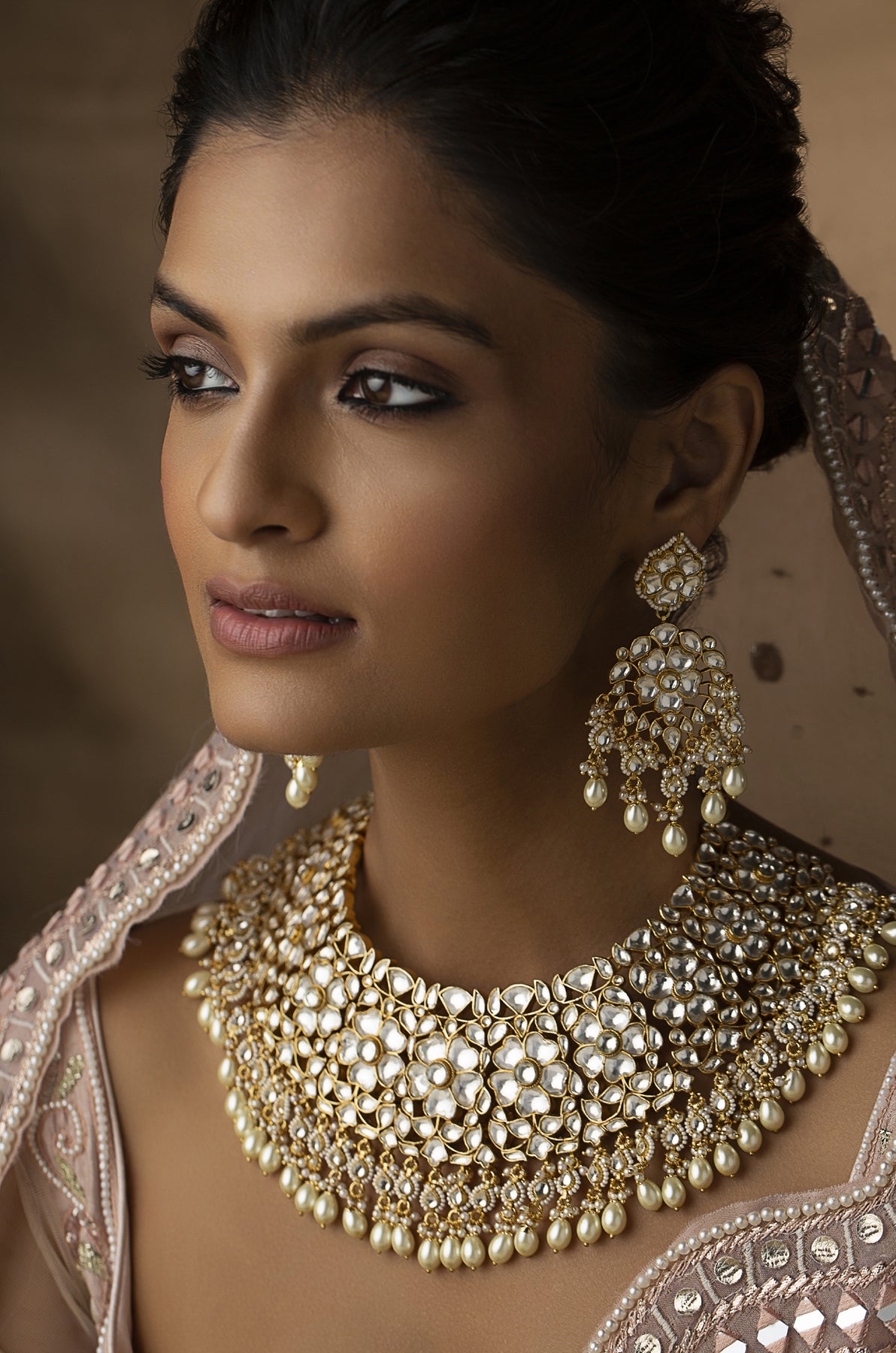 Kundan and cheap pearl necklace