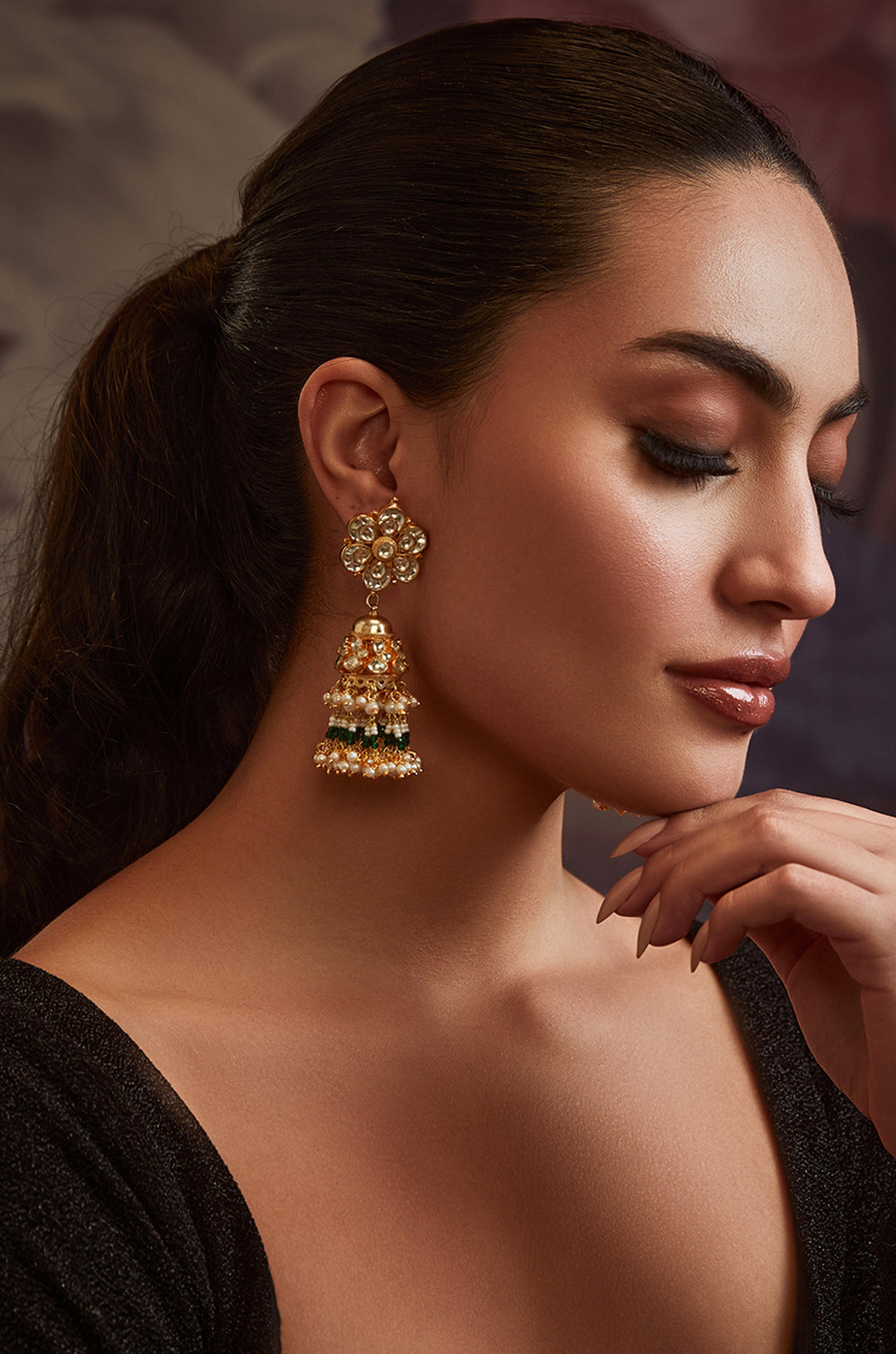 Izad Gold Jhumka Earrings