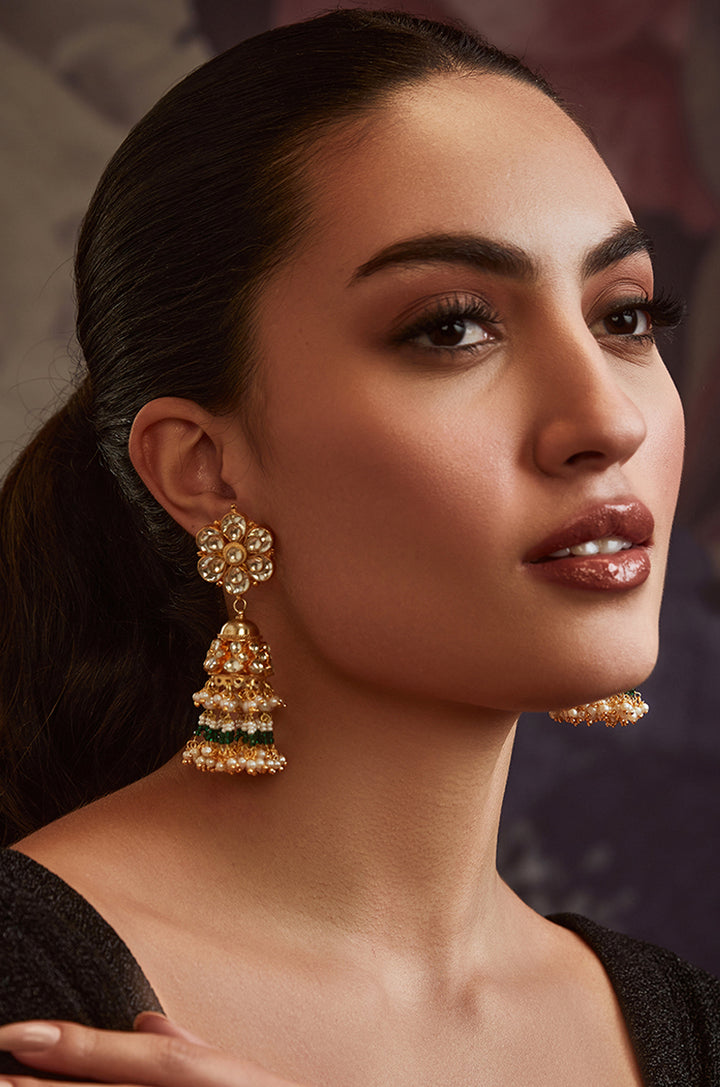 Izad Gold Jhumka Earrings