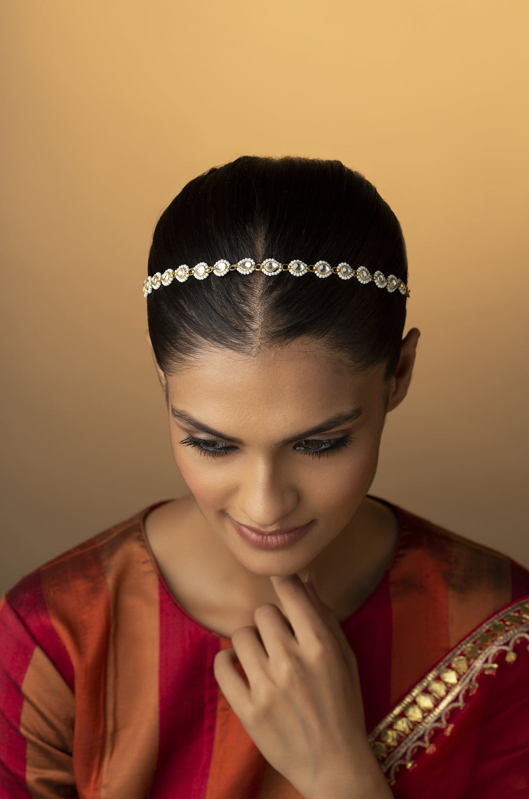 Gurmukhi Kundan Head Band