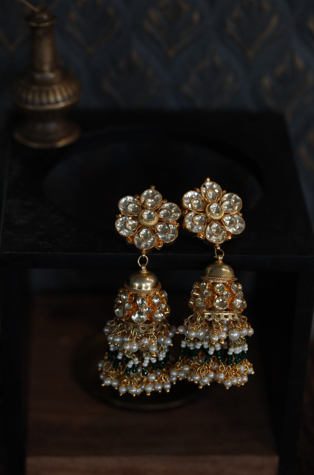 Izad Gold Jhumka Earrings