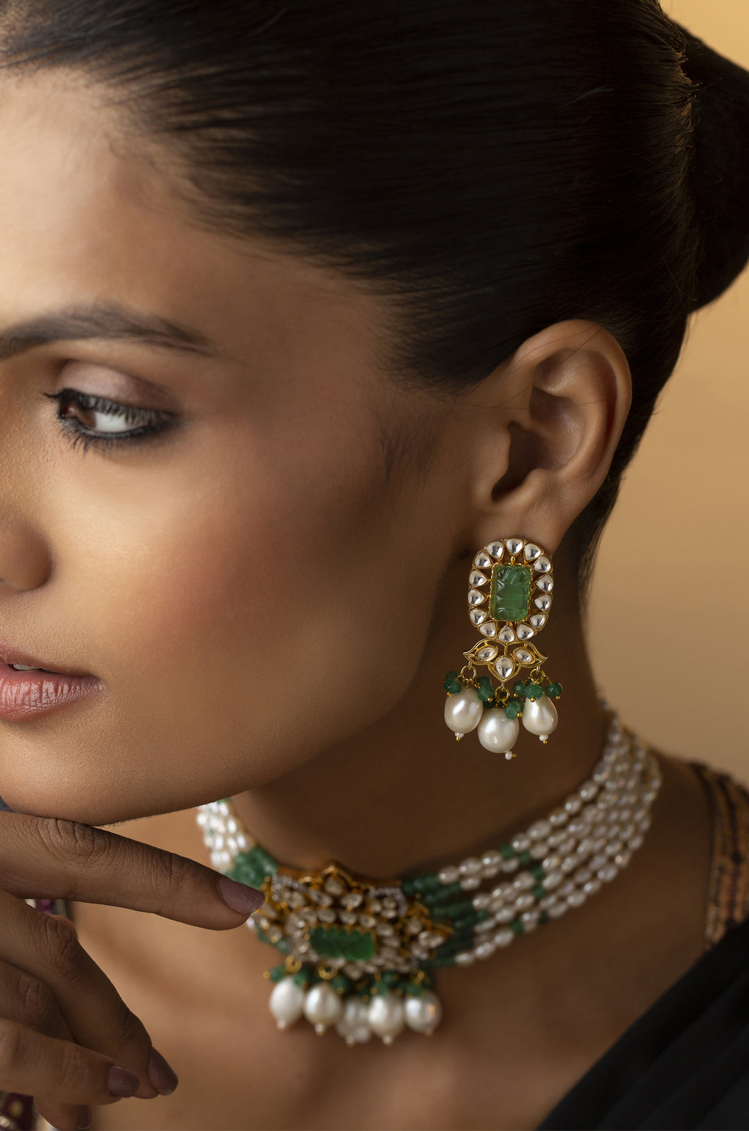 Dhirani Kundan Pearls Necklace Set