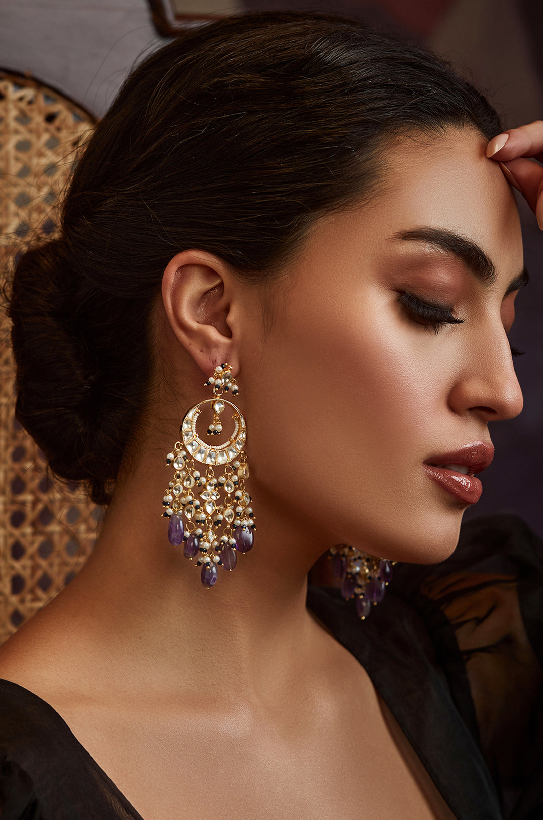 Ebi Kundan Chandbali Earrings