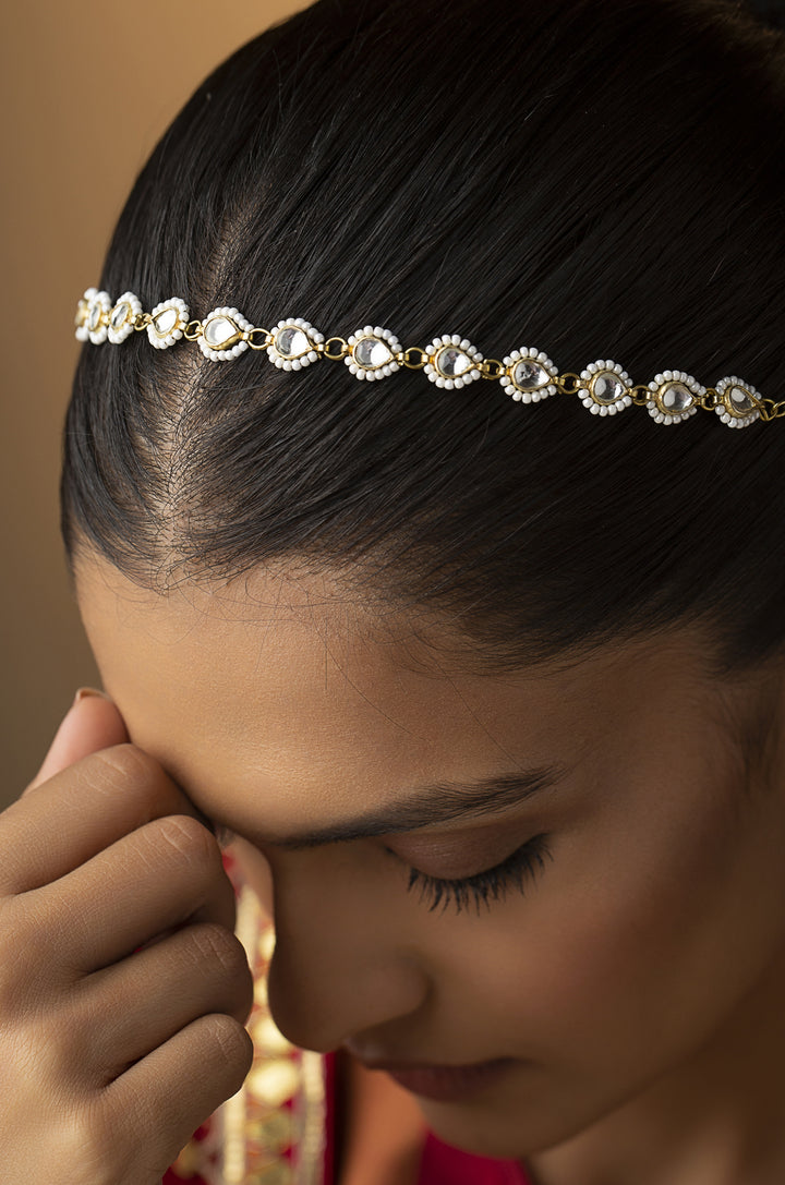 Gurmukhi Kundan Head Band