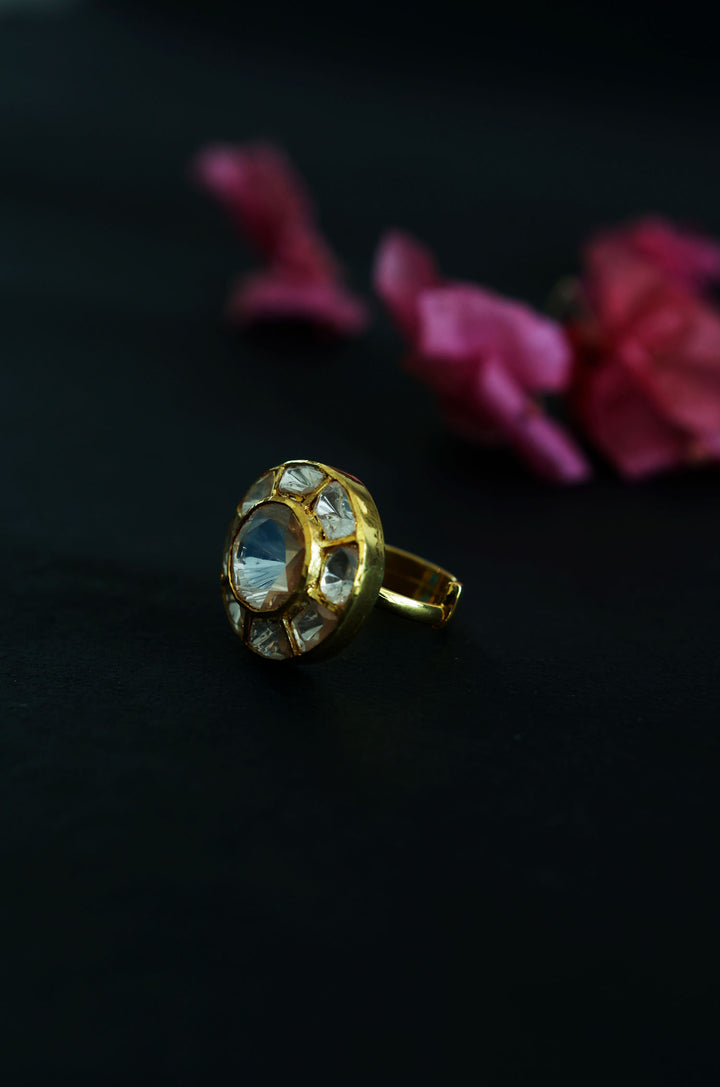 Aatiqa Polki Silver Ring
