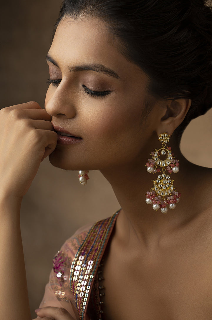 Sumakshi Pink Kundan Earrings