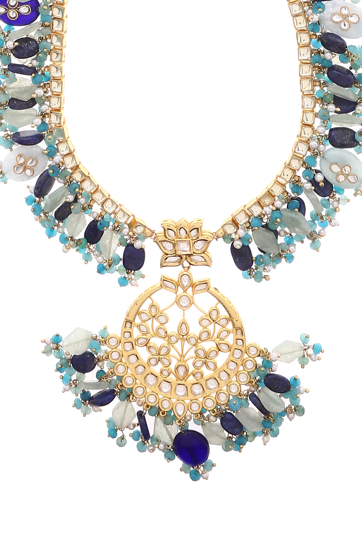 Sahima Turquoise Gold Plated Kundan Necklace – Paisley Pop Shop