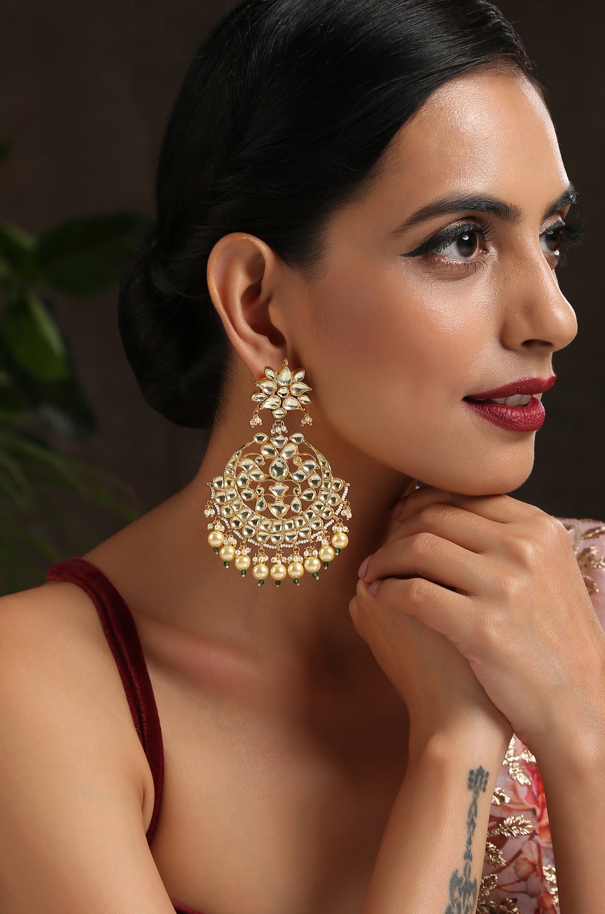 Buy Gold plated Imitation Jewelry Real AD Stones Daily Wear Jhumka Earrings  online - Griiham