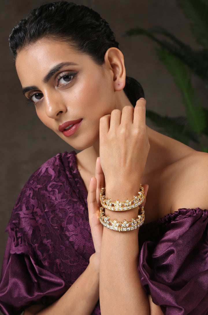 Vaarini Kundan Bangles - Set of 2