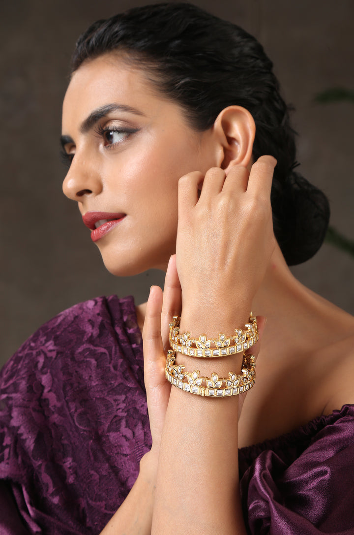 Vaarini Kundan Bangles - Set of 2
