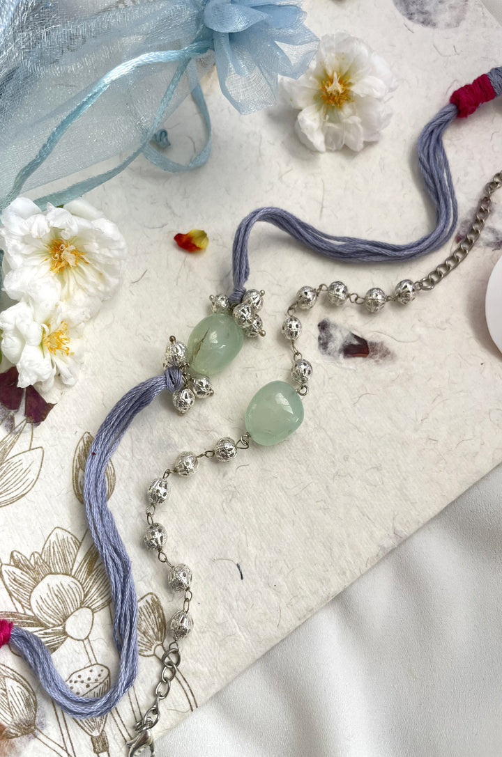 Muraya Beaded Rakhi and Lumba Set