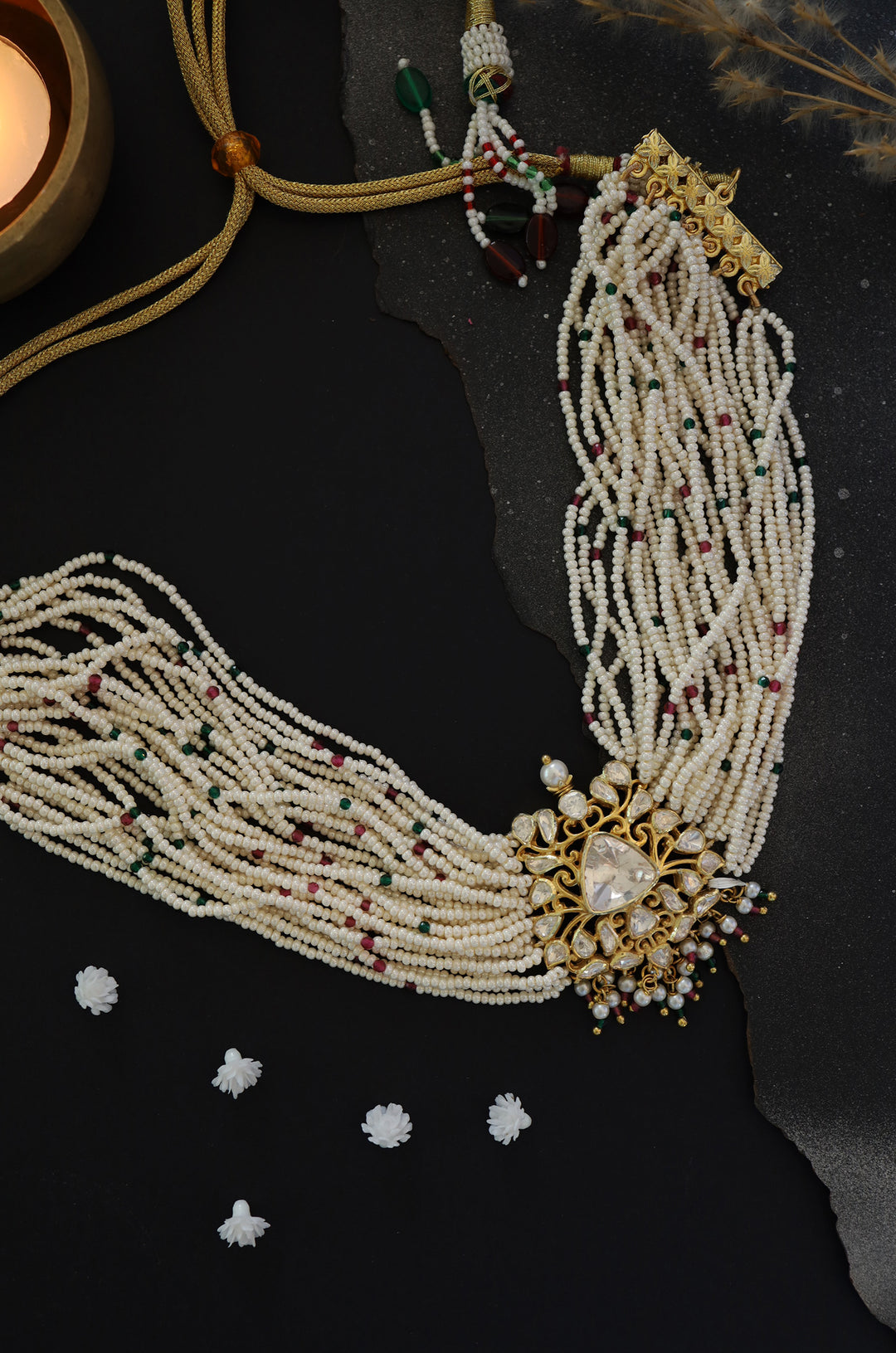 Marissa Polki Silver Choker Necklace