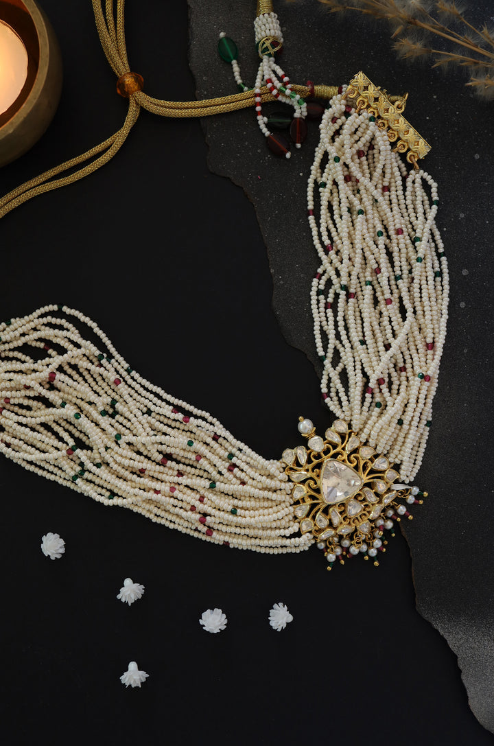 Marissa Polki Silver Choker Necklace