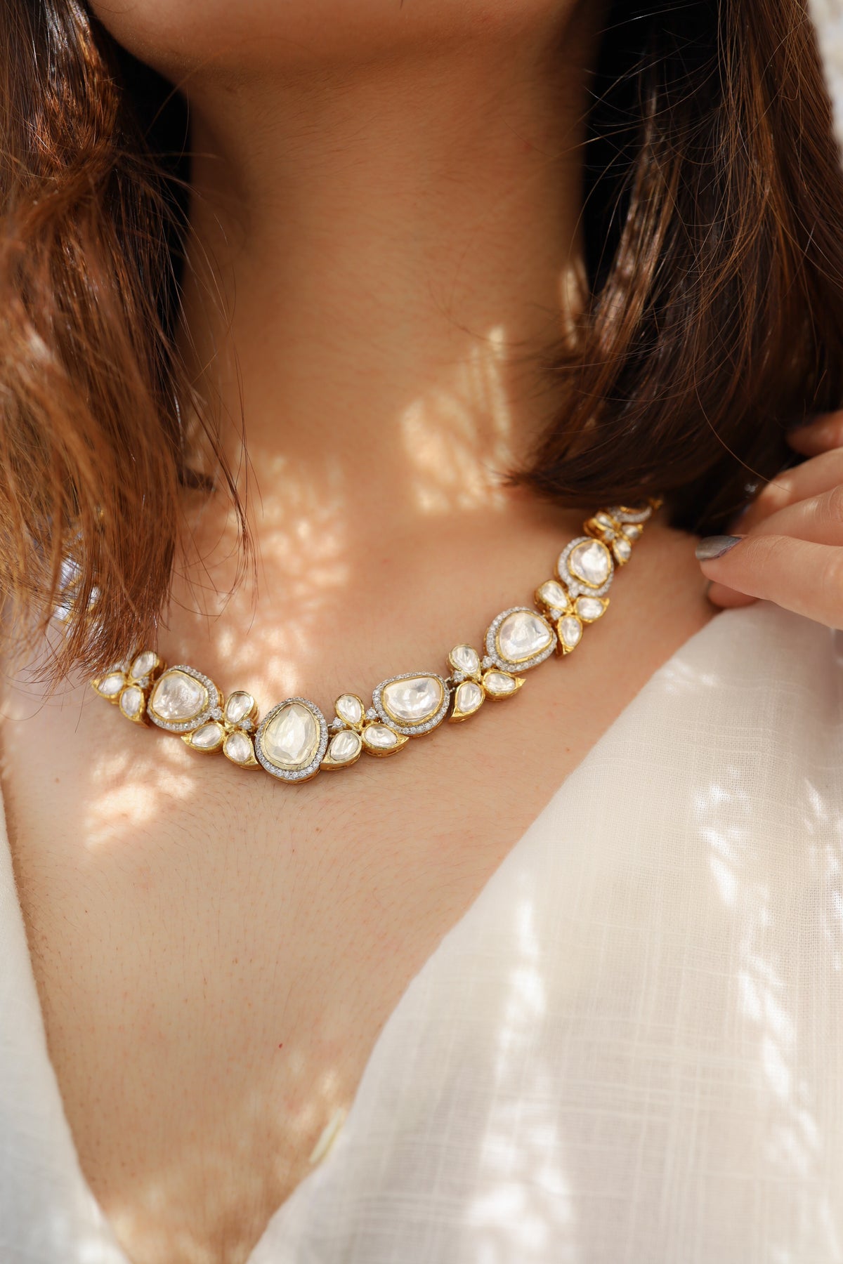 Polki string best sale necklace