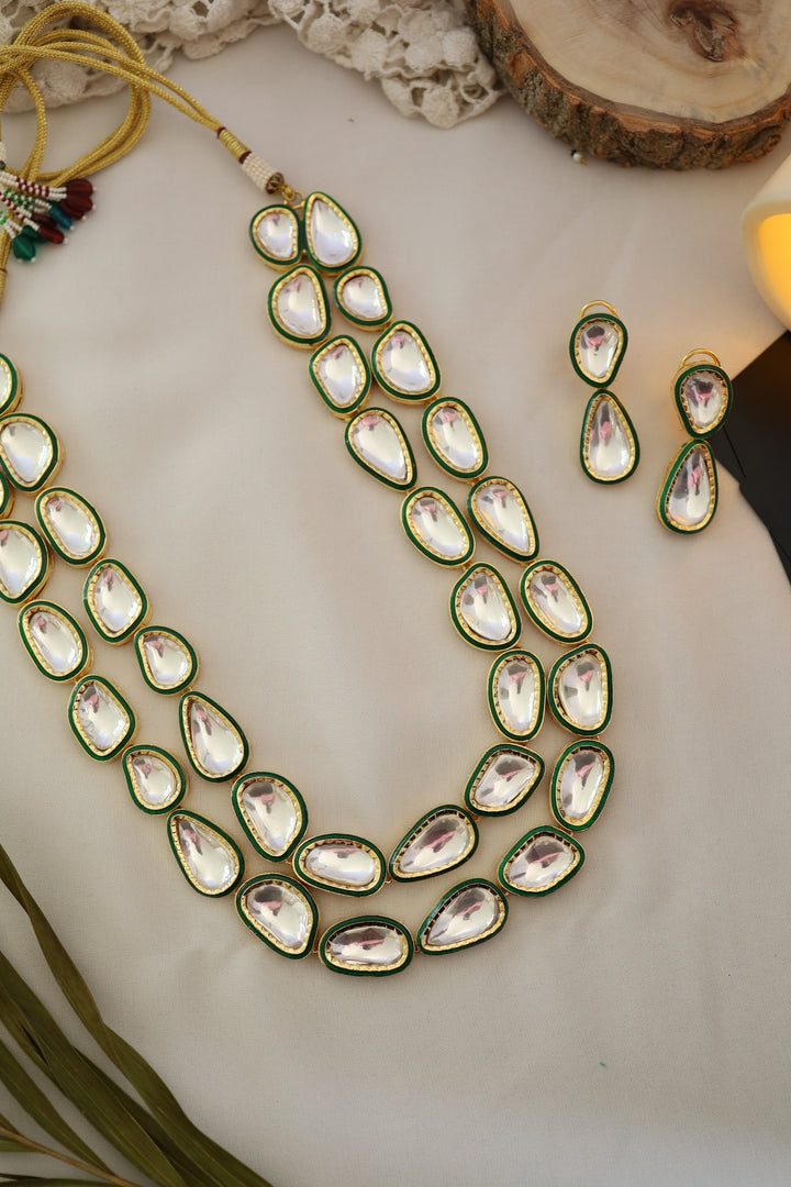 Divyara Green Polki Necklace Set