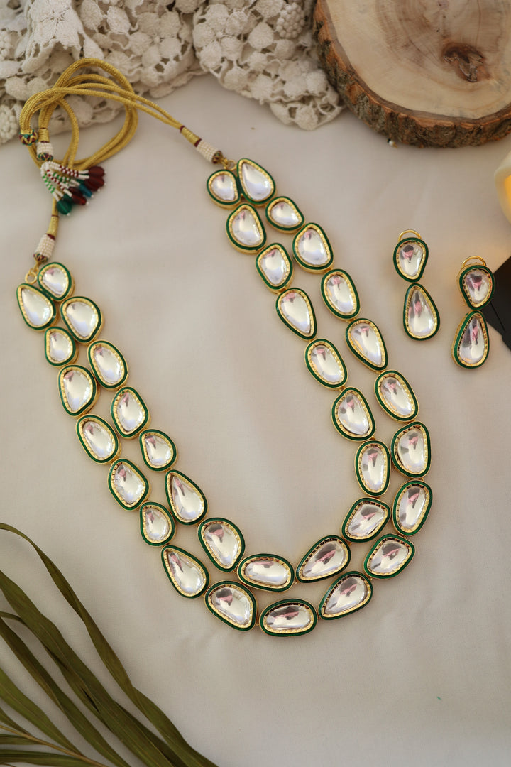 Divyara Green Polki Necklace Set