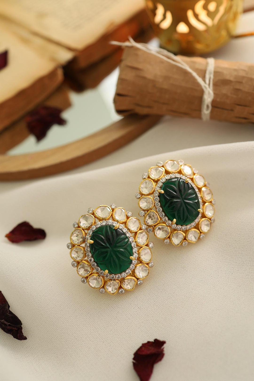 Eillay Green Silver Studs