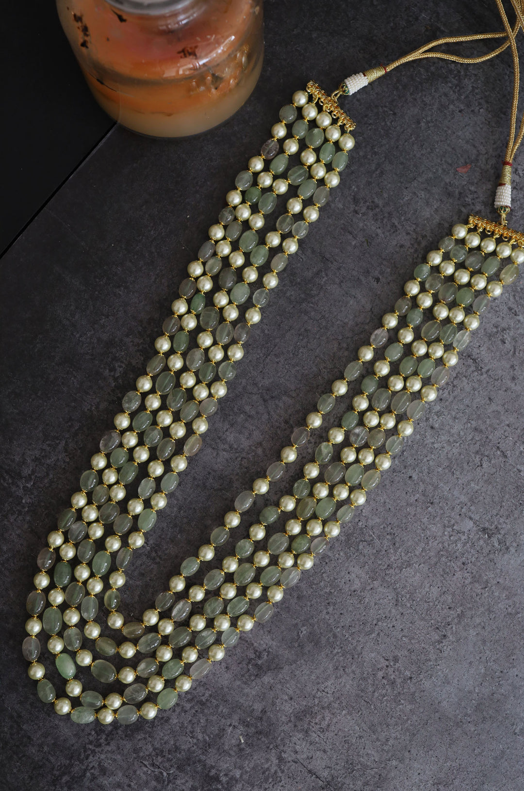 Shazeen Mint Pearl Layered Necklace