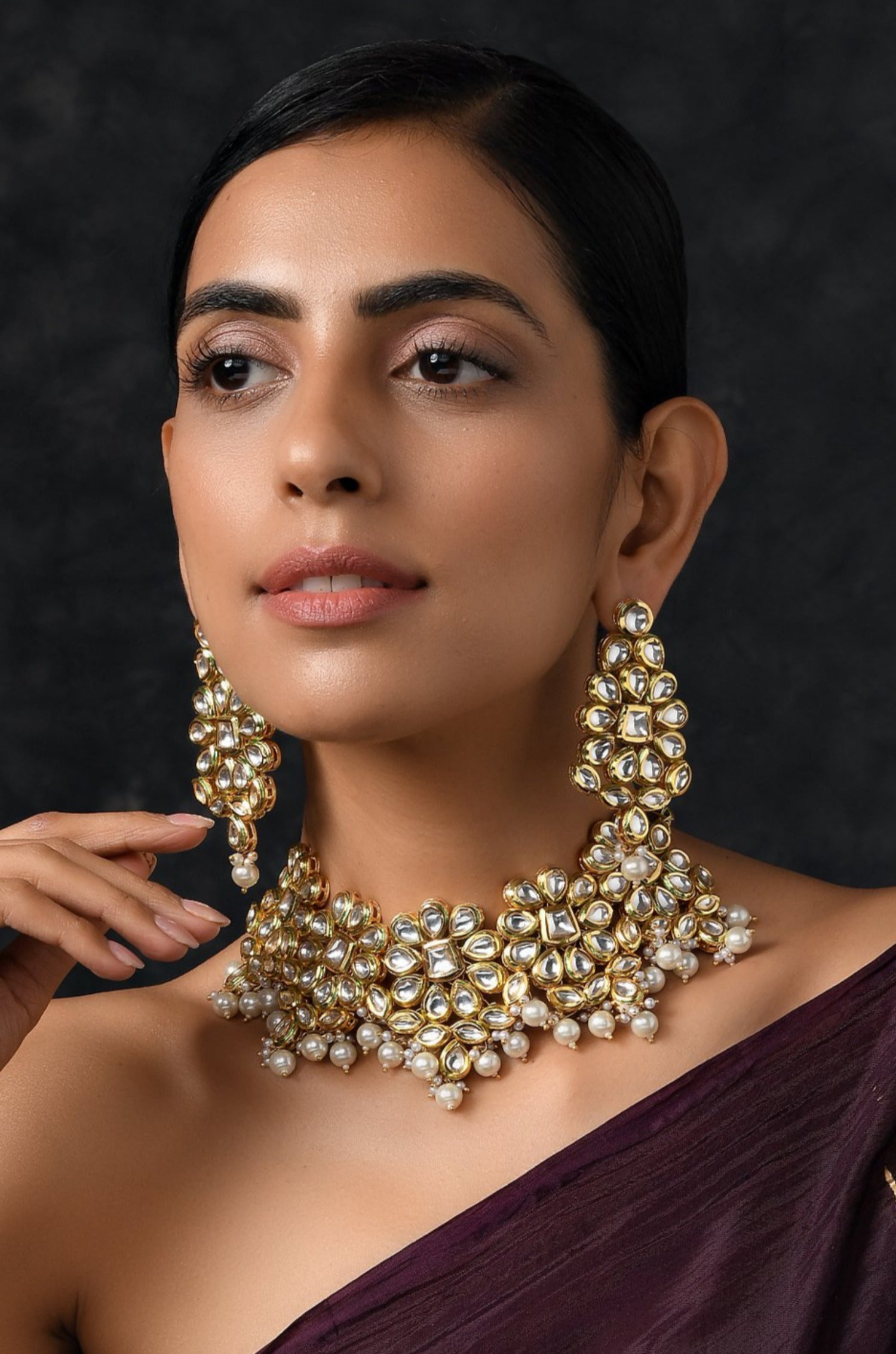 Shradha Gold Plated Kundan Necklace Set – Paisley Pop Shop