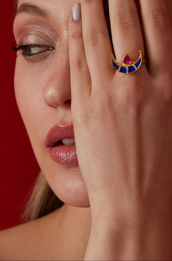 Eeshta Moon Kundan Ring