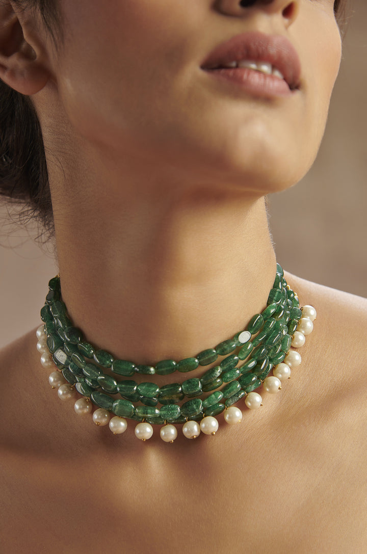 Green pearl choker on sale