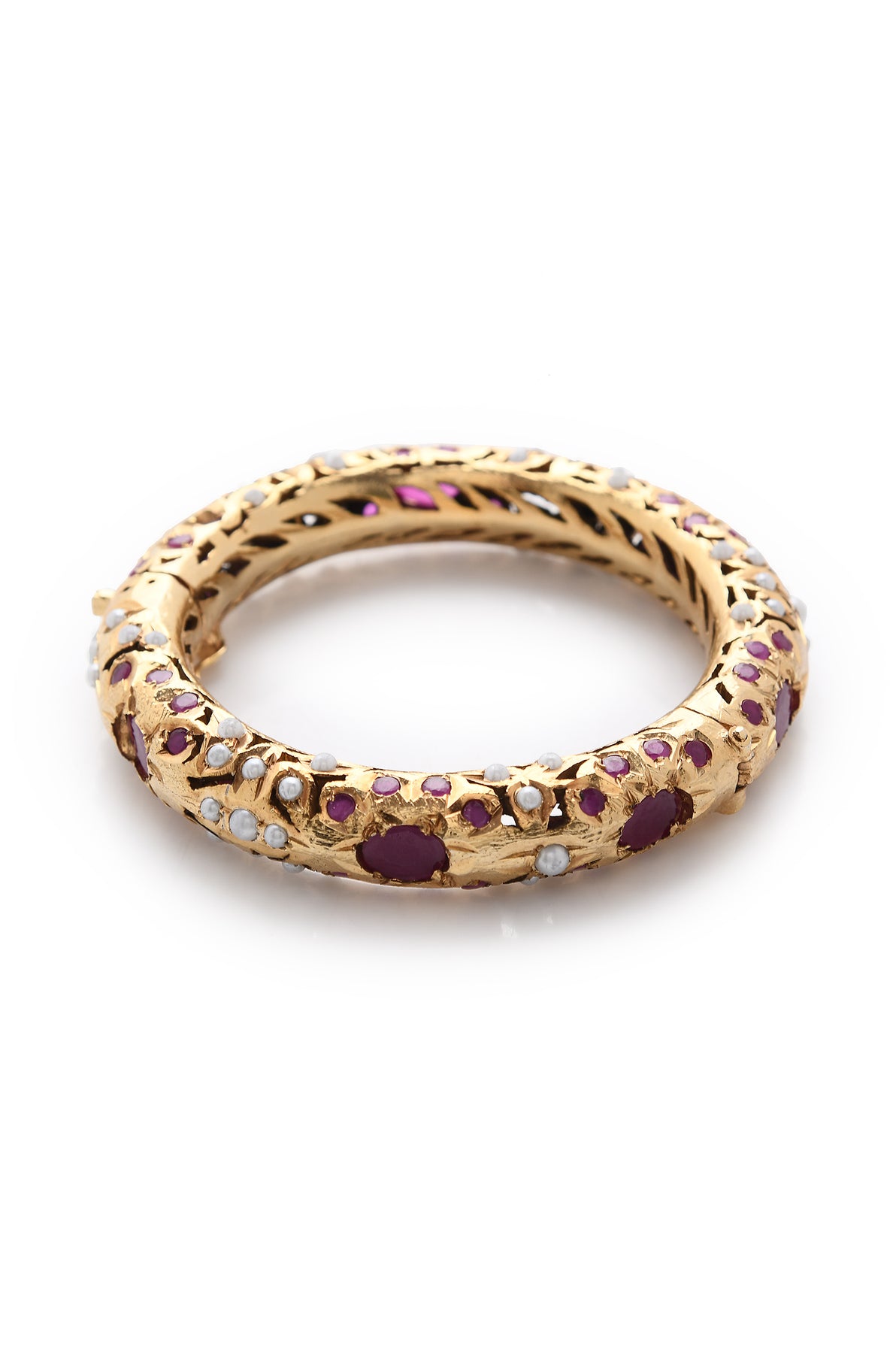 Zeenat Gold Ruby Red Pakistani Jadau Bangle – Paisley Pop Shop