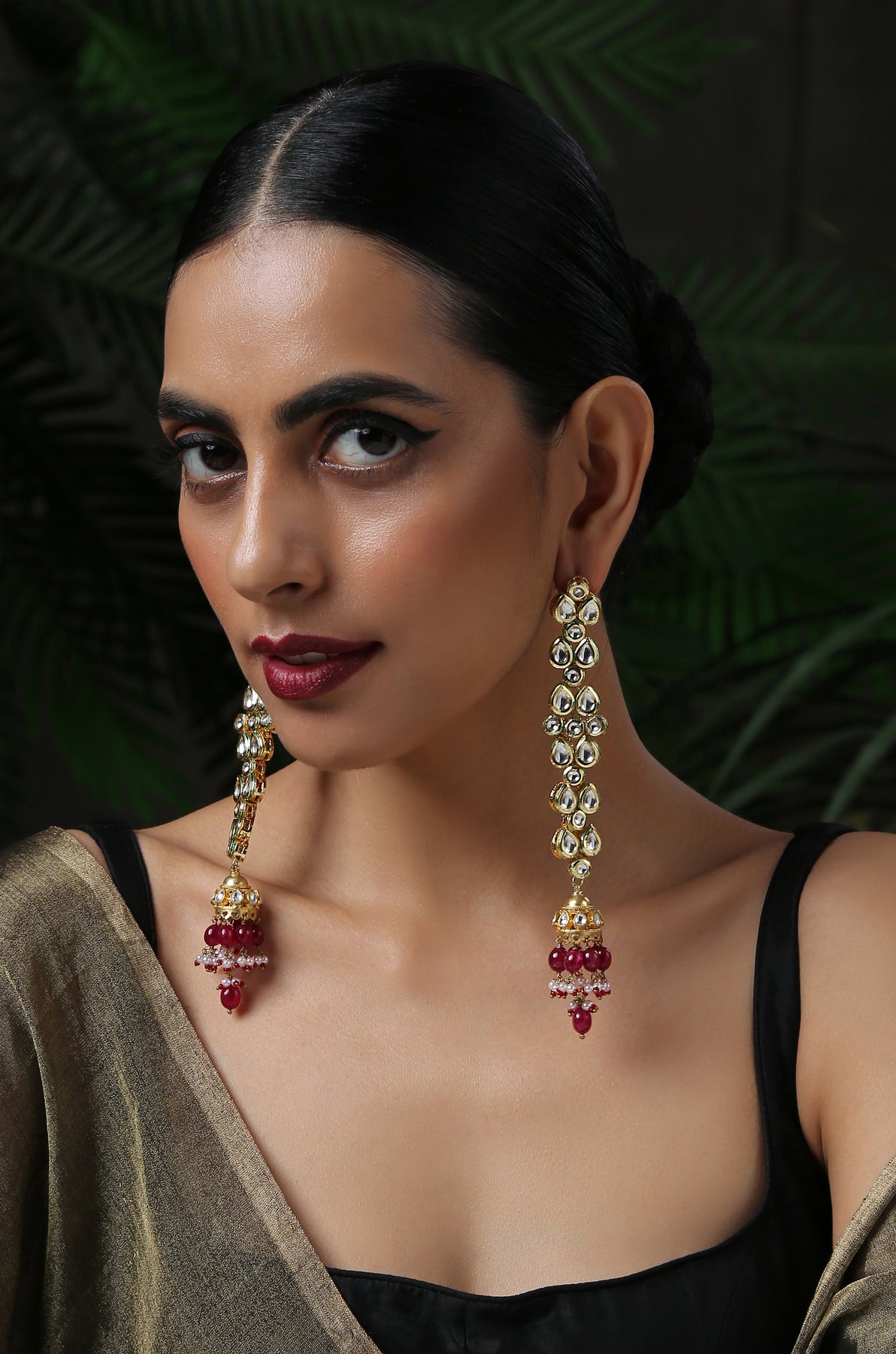 Buy Tatler Kundan Jhumka Earrings by DO TAARA at Ogaan Market Online  Shopping Site