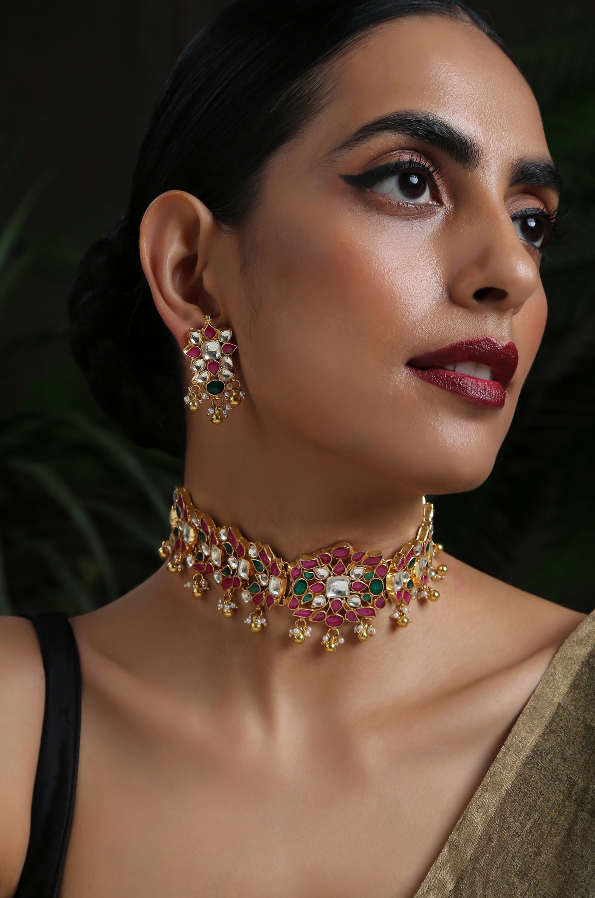 Red shop kundan necklace
