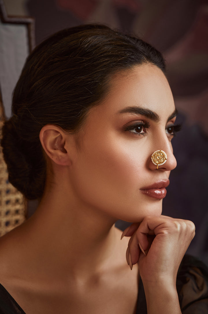 Hani Gold Kundan Nosepin