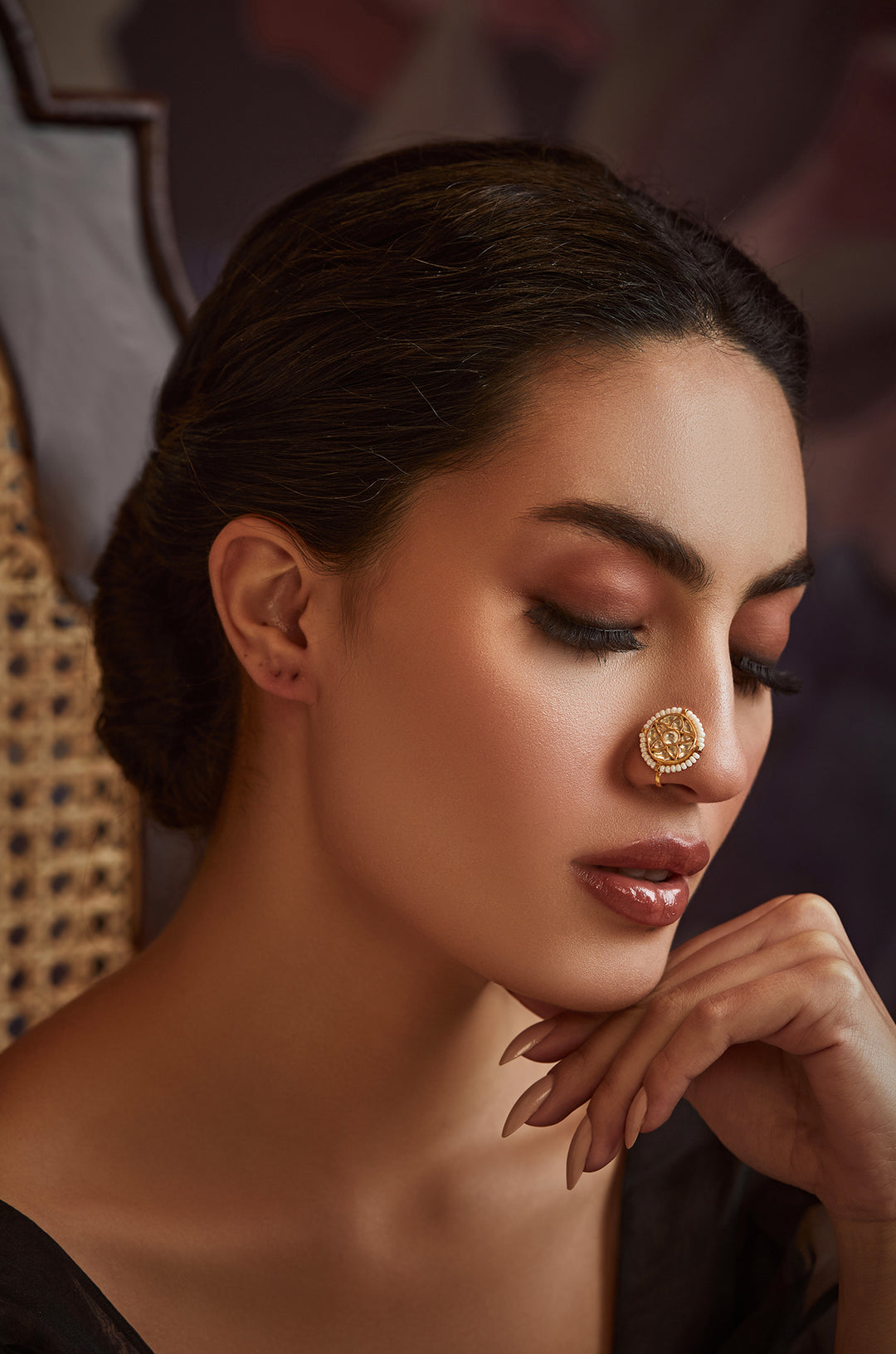 Hani Gold Kundan Nosepin