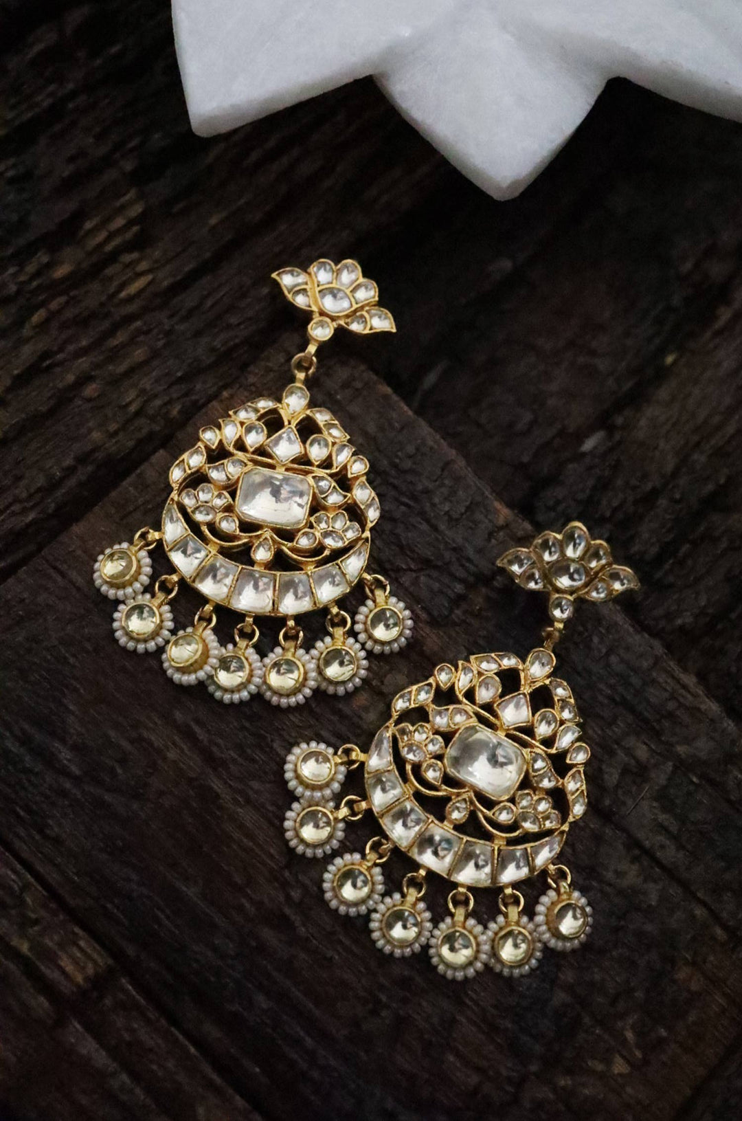 Shezana Kundan Chandbali Earrings – Paisley Pop Shop