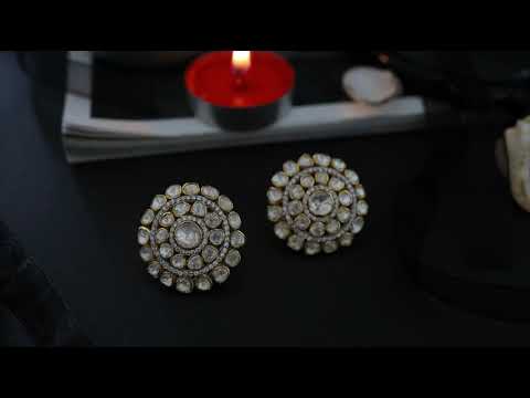 Keisha Polki Silver Studs