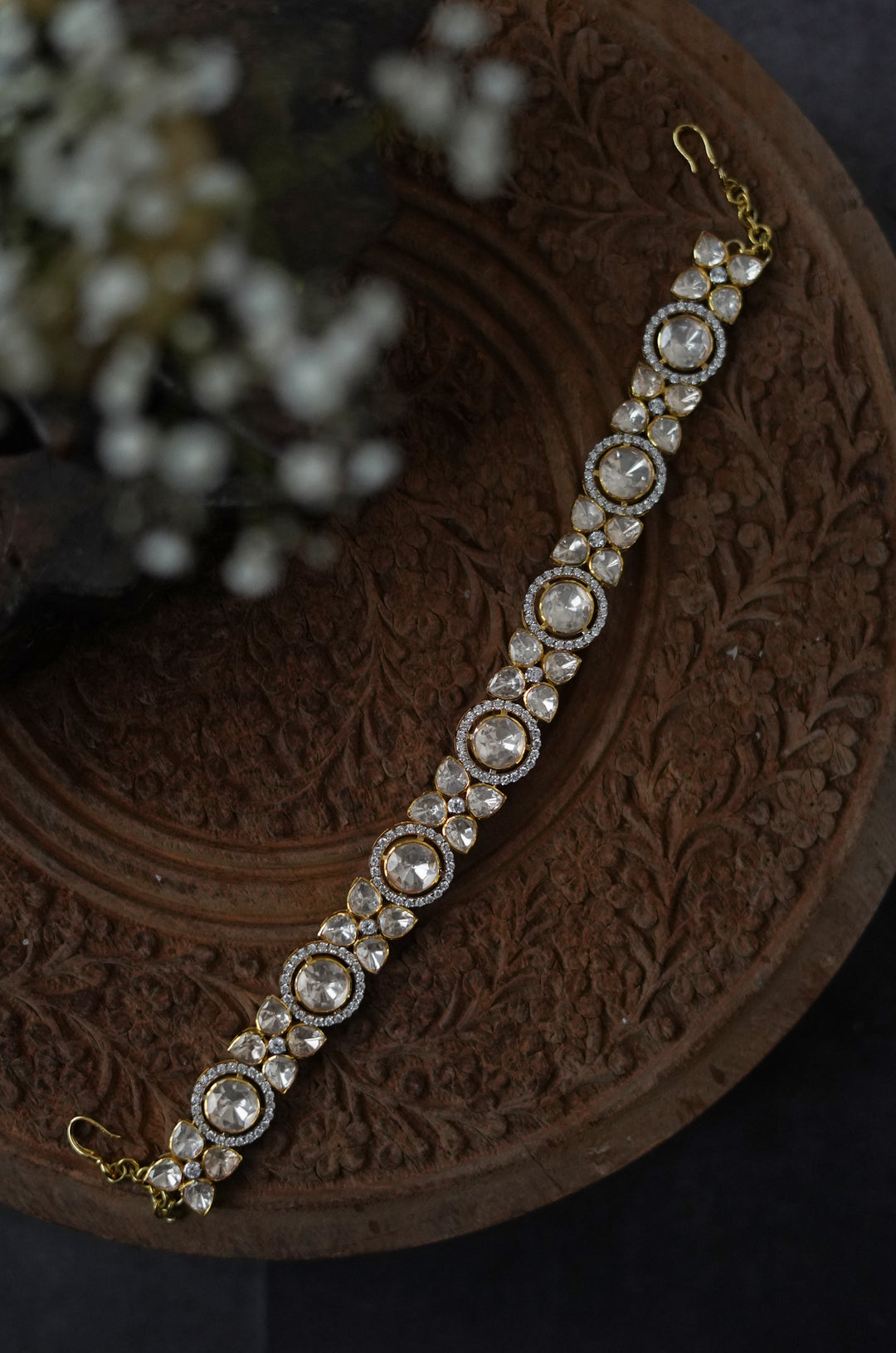 Sehree Polki Silver Head Band