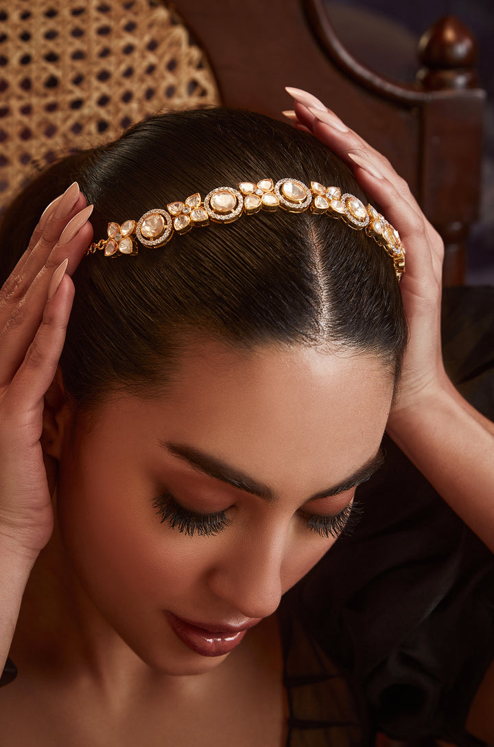 Sehree Polki Silver Head Band